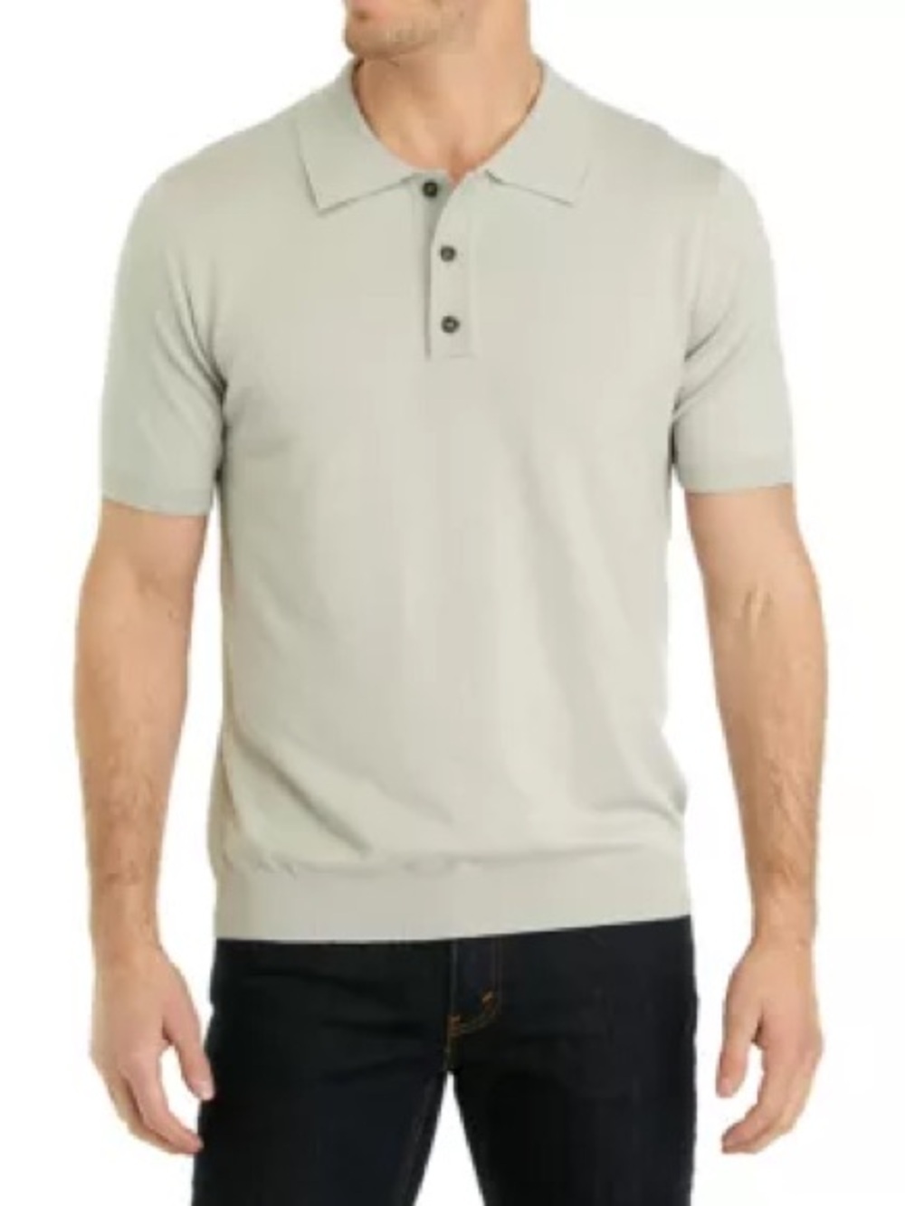 Tahari Men's Sage Green Knit Polo Sweater Shirt Short Sleeve Size XL NWT